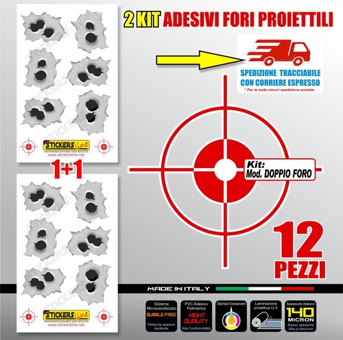 Adesivi raffica proiettili