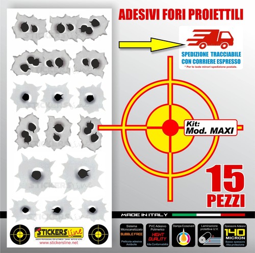Kit adesivi raffica proiettili - kit,